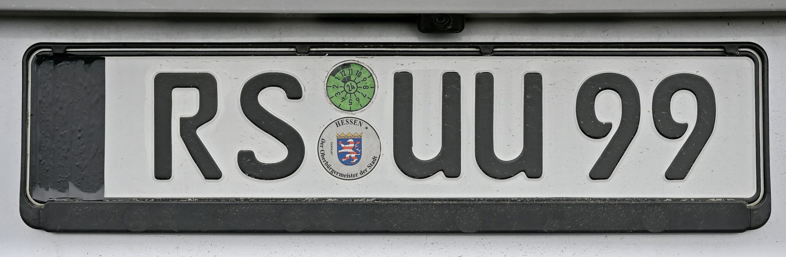 2 x Kennzeichen EU Feld Nummernschild Aufkleber Folie KFZ Schwarz (R059  .Deutschland): .de: Auto