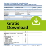 Mess- und Prüfprotokoll für ortsveränderliche elektrische Arbeitsmittel und Geräte nach VDE 0701 und VDE 0702